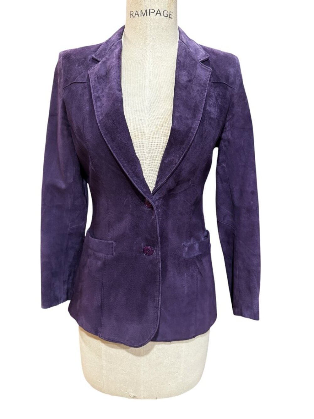Vintage Bagatelle Purple Suede Blazer Margaret Godfrey Canada Size 8 - Picture 2 of 7